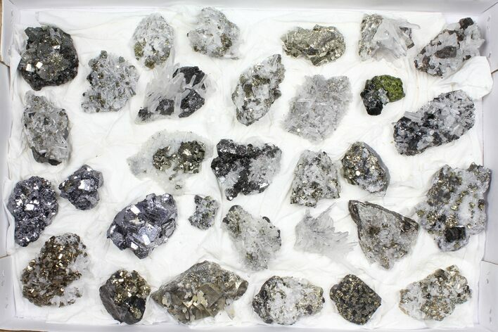 Wholesale Flat - Pyrite, Galena, Quartz, Etc From Peru - Pieces #97060